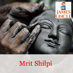 Mrit shilpi  pratima shilpi clay idol artist Mr. Ratan Barman in Bankibheri